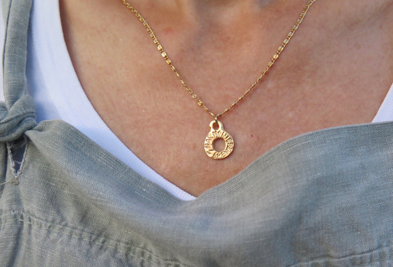 Pendentif gravé harmonie sérénité or ou argent
