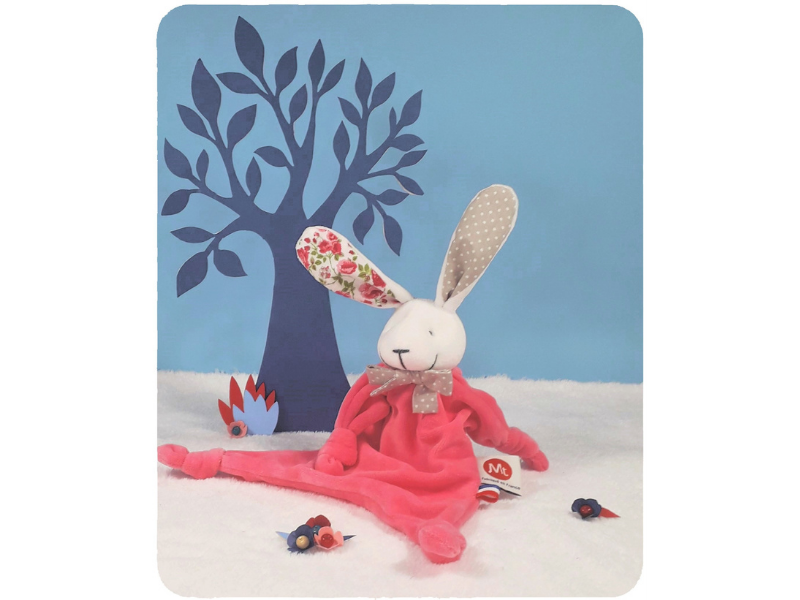Doudou lapin noeud pap'