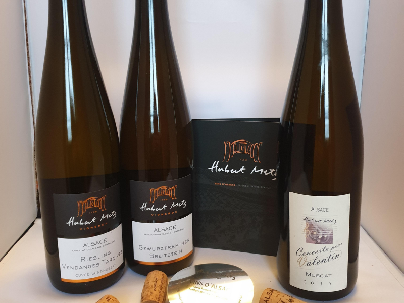 Coffret vin d'Alsace 3 bouteilles blanc AOC Gewurztraminer, Riesling