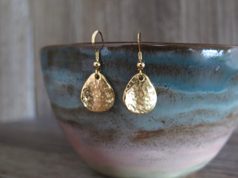 Boucles d'oreilles Pétales martelés