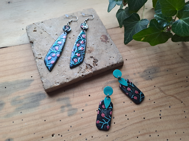 Paire de boucles d'oreilles rectangulaire Liberty