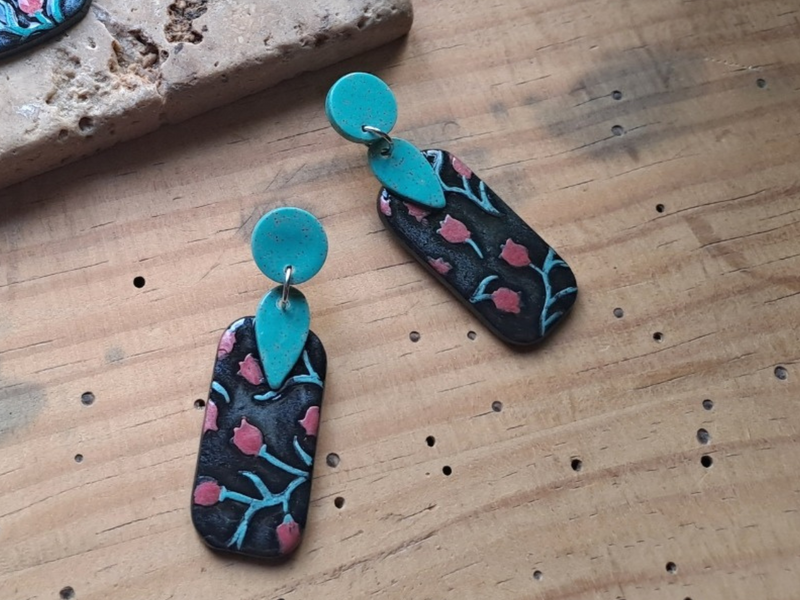 Paire de boucles d'oreilles rectangulaire Liberty