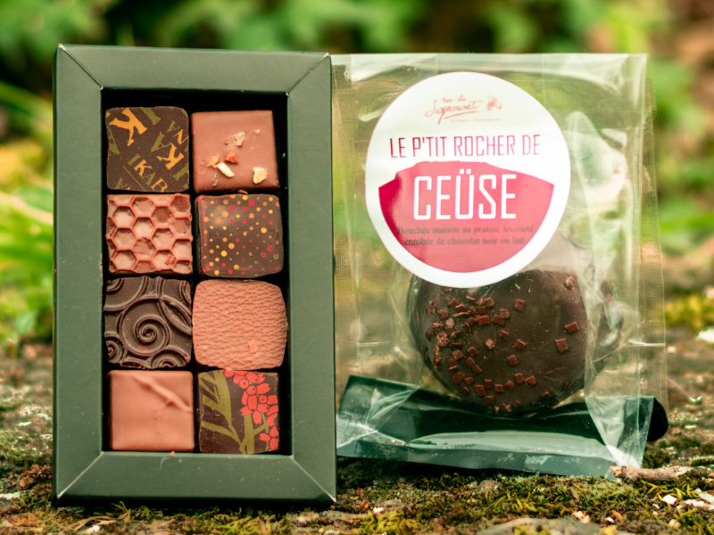 Coffret réglette 8 chocolats et 1 P'tit Rocher de Ceüse