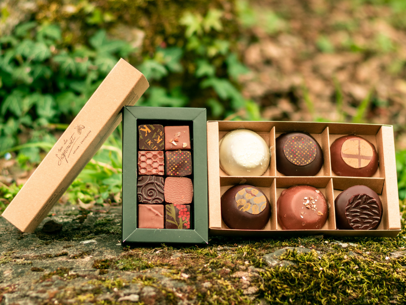 Coffret chocolaté Réglette 8 chocolats et 6 mini Rochers de Ceüse