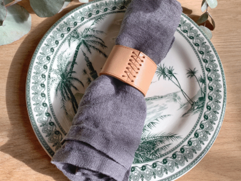 Ronds de serviette en cuir