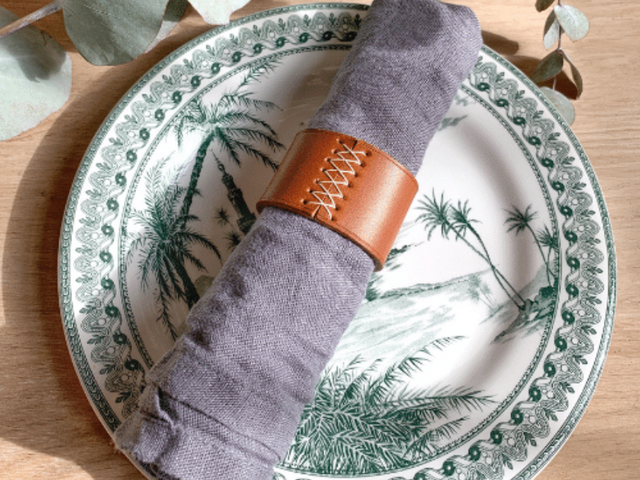 Ronds de serviette en cuir