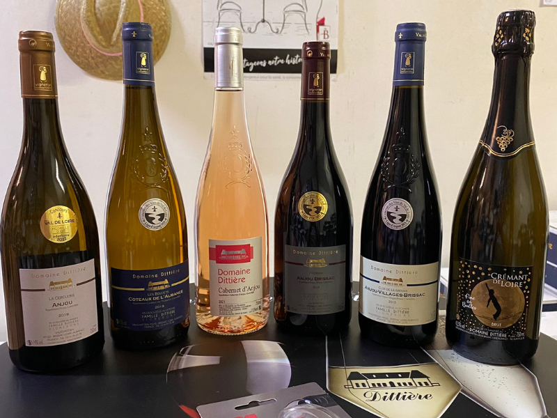 Coffret vin de la Loire 6 bouteilles rouge, blanc, rosé, pétillant AOC Anjou, Coteaux-de-l'aubance