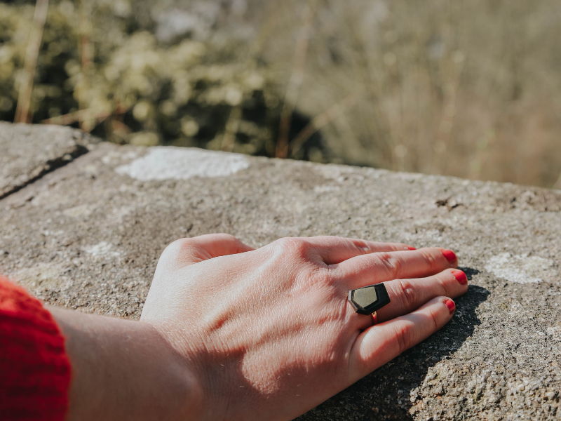 Bague ébène et laiton