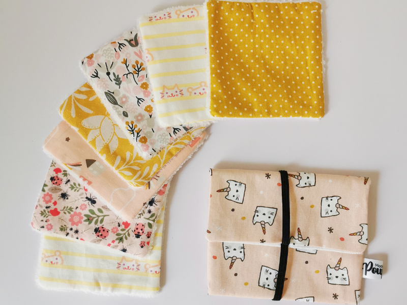 Semainier de lingettes et pochette à savon