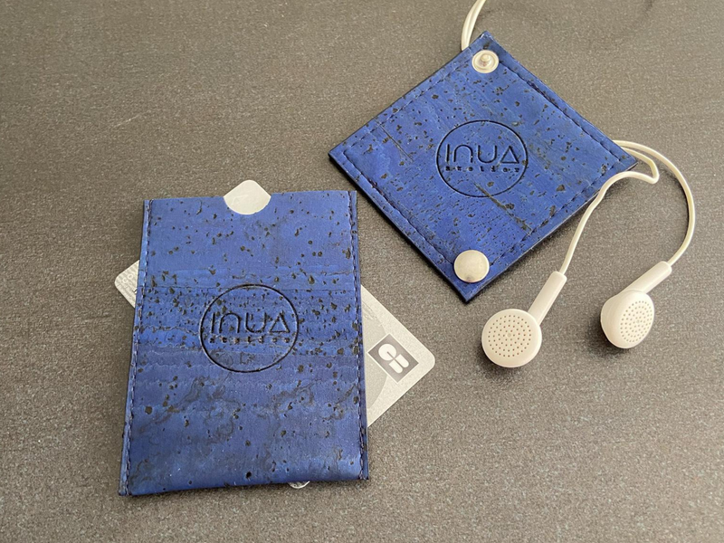 Porte-carte et range-écouteurs vegan en liège