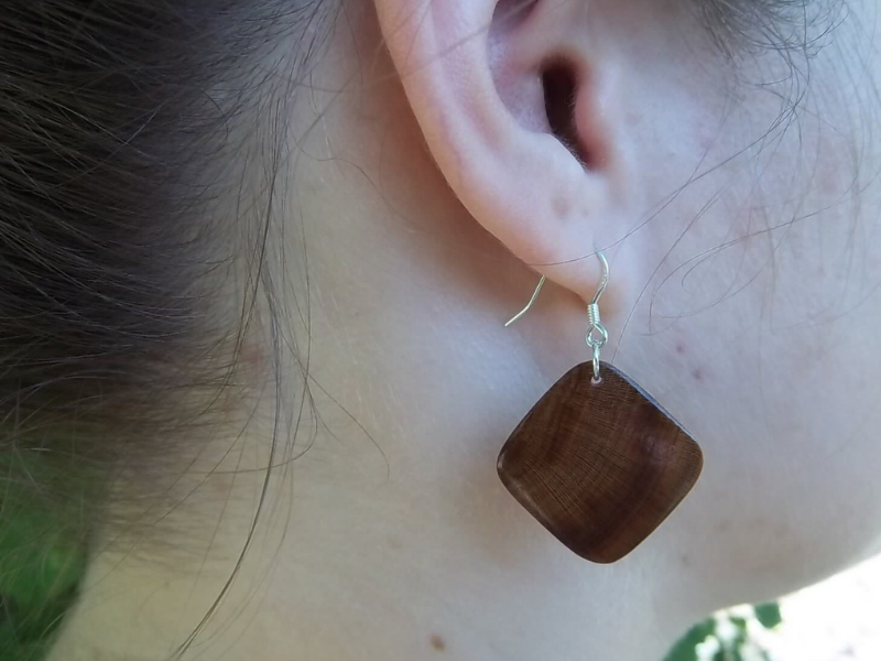 Boucles d'oreilles en bois