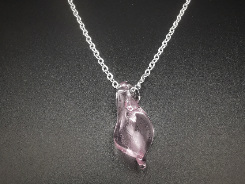 Pendentif Feuille en verre