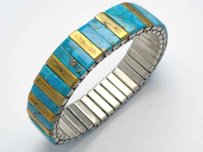 Bracelet élastique en turquoise naturelle