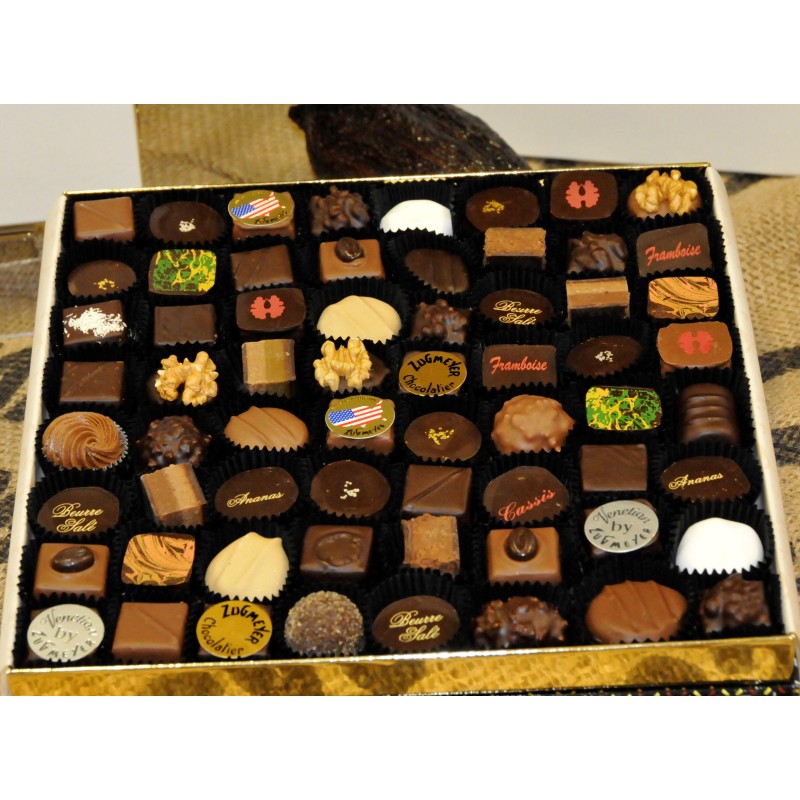 Coffret 64 chocolats phares et 6 orangettes