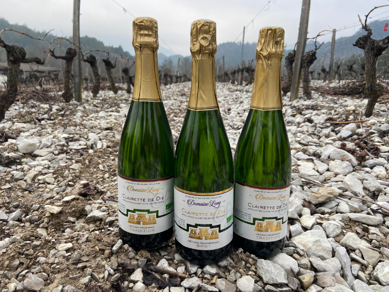Coffret vin du Rhône 3 bouteilles pétillant de Clairette de Die BIO