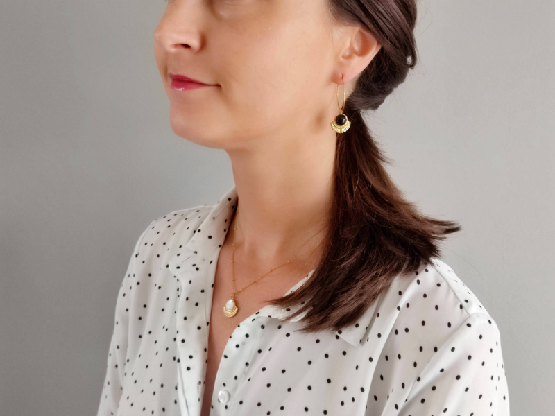 Parure collier, boucles d'oreilles et bague