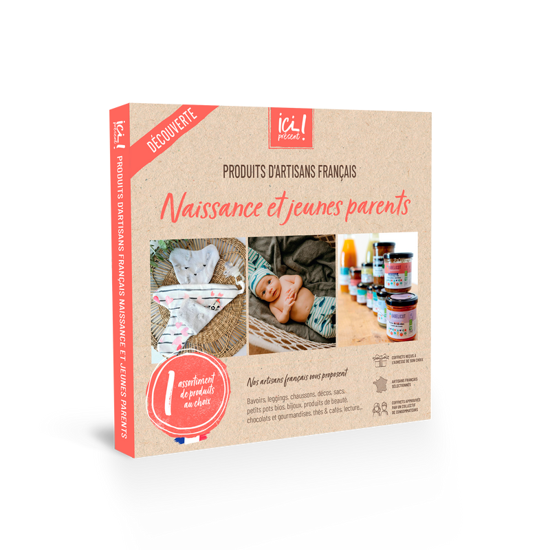 Coffret cadeau naissance bébé garçon en côte variante 1