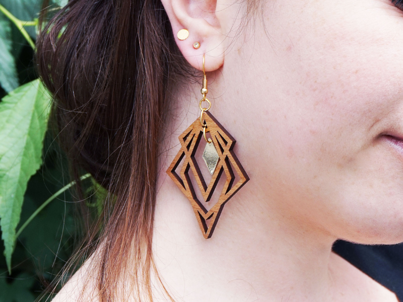 Paire de boucles d’oreilles RHOMBES