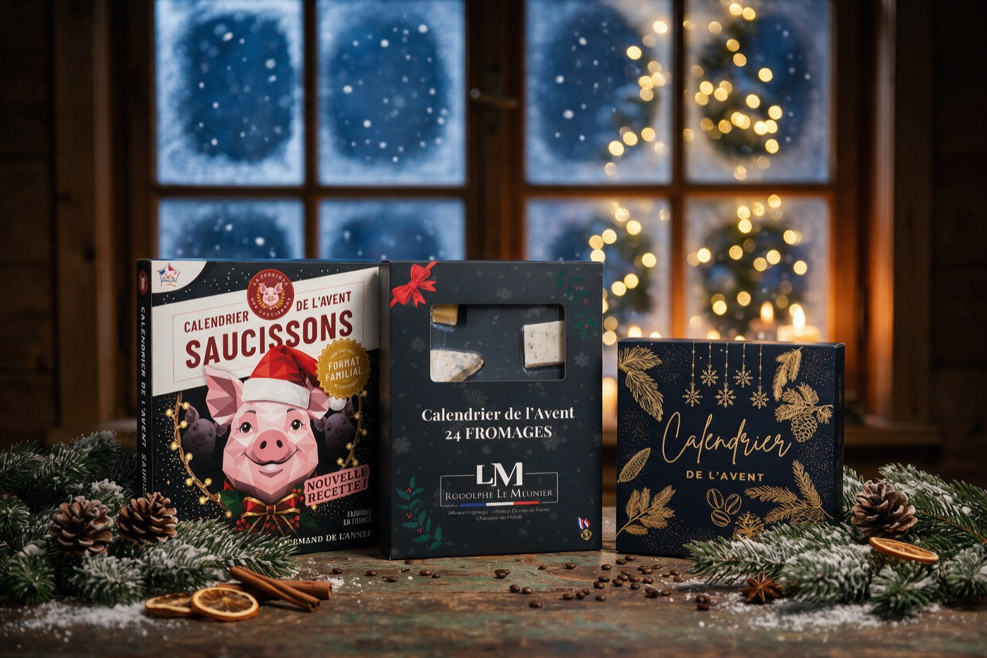 Calendriers de l'Avent 2026 artisanaux : saucissons, fromages et café
